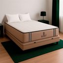 Ver imagem 1 de Cama Box Viúvo e Colchão Madrid Molas V-store 128x188x28 Bege