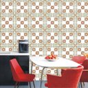 Ver imagem 3 de Papel de Parede Azulejo Flores Laranja Lavatório e Cozinha