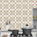 Ver imagem 4 de Papel de Parede Azulejo Flores Laranja Lavatório e Cozinha