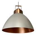 Ver imagem 3 de Lustre Pendente Utron King Estilo Industrial Alumínio 40cm - Cinza/cobre Duo Color