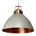 Ver imagem 3 de Lustre Pendente Utron King Estilo Industrial Alumínio 40cm - Cinza/cobre Duo Color