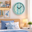 Ver imagem 4 de Relogio de Parede Azul Moderno 30cm Estilo Madeira Visor Vidro Decorativo Casa Quarto Escritorio Con