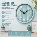 Ver imagem 6 de Relogio de Parede Azul Moderno 30cm Estilo Madeira Visor Vidro Decorativo Casa Quarto Escritorio Con
