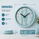 Ver imagem 7 de Relogio de Parede Azul Moderno 30cm Estilo Madeira Visor Vidro Decorativo Casa Quarto Escritorio Con