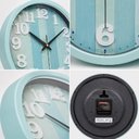 Ver imagem 5 de Relogio de Parede Azul Moderno 30cm Estilo Madeira Visor Vidro Decorativo Casa Quarto Escritorio Con