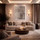 Ver imagem 4 de Quadro Canvas Linhas da Terra 70x50cm Mold Branca