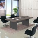 Ver imagem 3 de Mesa de Reunião Retangular Atlas MDP 240cm Freijó Preto Casah