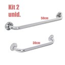 Ver imagem 1 de Kit Alça de Apoio Banheiro Inox Barras 30 cm e 50 cm Idoso Cadeirante Acessibilidade