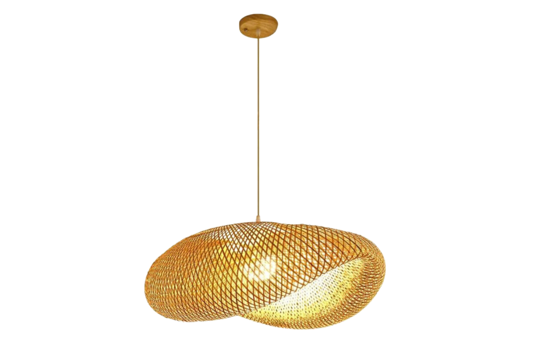 Luminária Pendente Rústica 76cm Bambu Grande Artesanal