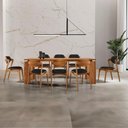 Ver imagem 1 de Conjunto de Jantar Nala 8 Lugares Tampo MDF Cadeiras Solaris Soft Linho Imbuia 220cm Mobillare