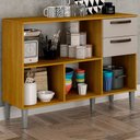 Ver imagem 3 de Balcão de Cozinha Maísa 3 Portas 2 Gavetas Cinamomo/Off White - Chf Móveis