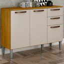 Ver imagem 2 de Balcão de Cozinha Maísa 3 Portas 2 Gavetas Cinamomo/Off White - Chf Móveis
