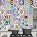 Ver imagem 4 de Papel de Parede Azulejo Tons Lilás Adesivo Lavatório Cozinha