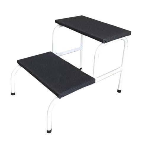 Escada 2 Degraus para Maca e Depilação Medcombo Escada Clínica 02 Degraus Inox Piso em Mdf com Antid