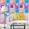 Papel Parede Quadrados Coloridos Sala Quarto Casal Adesivo - 4