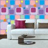 Papel Parede Quadrados Coloridos Sala Quarto Casal Adesivo - 3