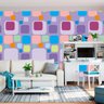 Papel Parede Quadrados Coloridos Sala Quarto Casal Adesivo - 5