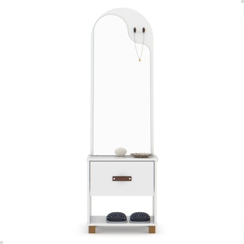 Toucador com Espelho para Quarto - Branco - Mod.3041 Cor:branco