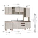 Ver imagem 3 de Cozinha Modulada Completa New 240x214 Cm Balcão Pia Armário Aéreo Nicho Forno Mdp Legno - Clicklar