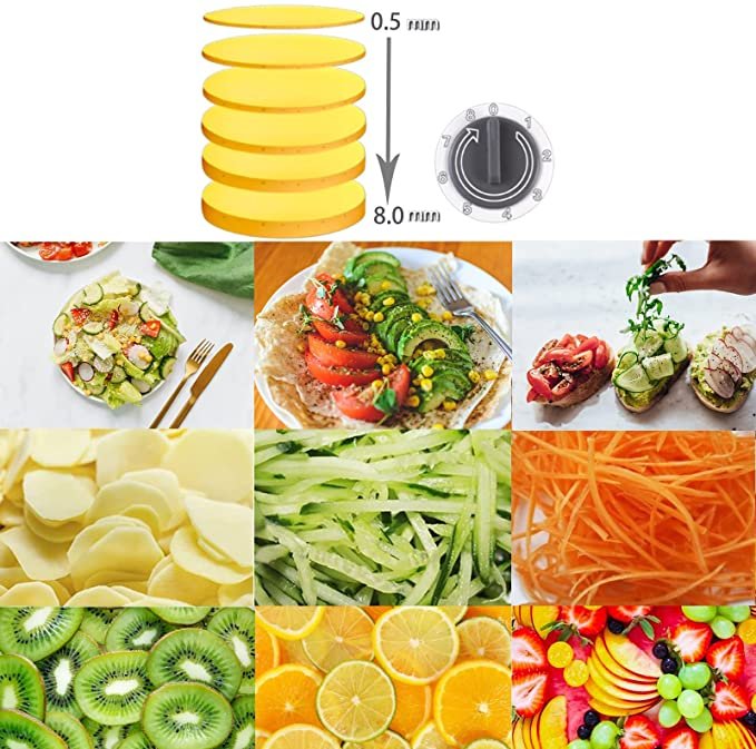 Cortador Fatiador Legumes Ralador Multifuncional Frutas Vegetais Verduras Processador 5 Funçoes - 7