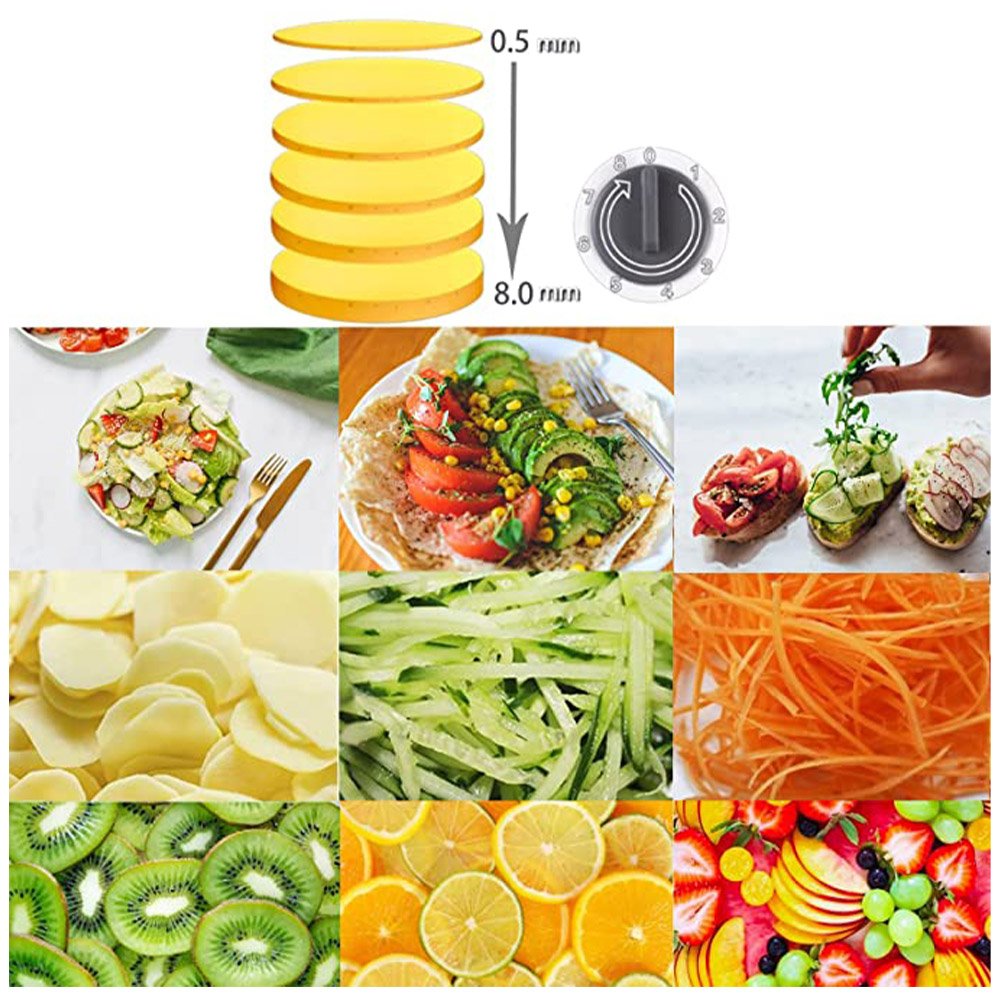 Cortador Fatiador Legumes Ralador Multifuncional Frutas Vegetais Verduras Processador 5 Funçoes - 6