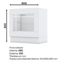 Ver imagem 2 de Balcão Forno de Embutir 80cm Americana Branco com Tampo Nature - Móveis Henn Branco-nature
