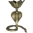 Ver imagem 1 de Porta Incensos Cobra NAJA em Latão Artesanal Inacabavél SAT Cobra NAJA Dourada