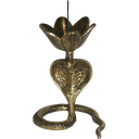 Ver imagem 2 de Porta Incensos Cobra NAJA em Latão Artesanal Inacabavél SAT Cobra NAJA Dourada