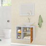 Kit Banheiro Gabinete Suspenso 60cm Com Cuba e Espelho Baden Branco/Ripado - Bechara - 5