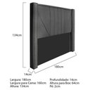Ver imagem 3 de Kit Cabeceira E Calçadeira Queen 160cm Linho Cinza Escuro