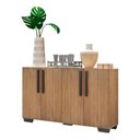Ver imagem 1 de Aparador Buffet 4 Portas Com Pés Quadrados Viena V3607 Rustic/Preto Rustic/Preto
