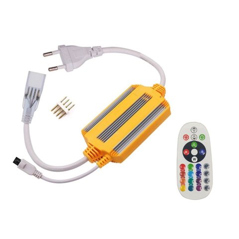 Fonte Conector RGB 100 Metros Mangueira Fita Led Controle Bivolt Iluminaçao Decoraçao Ab.MIDIA KRGB0