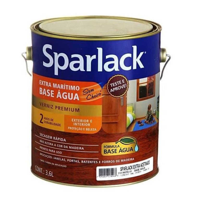 Verniz Acetinado Base Agua Extra Maritimo Balance Sparlack Natural 3.6l - Coral Verniz Acetinado Base Agua Extra Maritimo Balance Sparlack Natural 3.6l - Coral