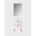 Ver imagem 1 de Gabinete para Banheiro com Tampo Cuba e Espelheira 60cm Retro Mdf Branco Milano - On Móveis