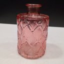 Ver imagem 5 de Vaso Garrafa Decorativo de Vidro Rosa 11x7x7cm Enfeite Sala Mesa Estante Flores