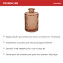 Ver imagem 3 de Vaso Garrafa Decorativo de Vidro Rosa 11x7x7cm Enfeite Sala Mesa Estante Flores