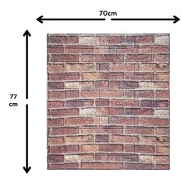 Papel De Parede Tijolo Escuro Adesivo Revestimento 3D 5 Uni - 3