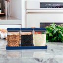 Ver imagem 3 de Kit 3 Potes Herméticos Organizador Alimentos Plástico Trava