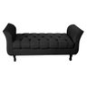 Recamier Grecia Decorativa 100cm Suede Preto - Montanaris Decor Md Montanaris Decor - 1