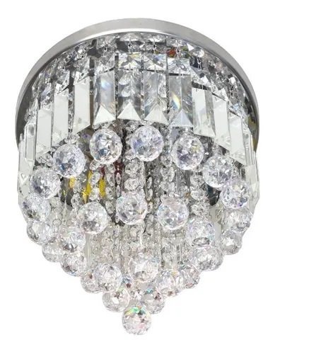 Lustre Redondo Chuva Cristais Retangulos Legitimos K9 30cm - 6