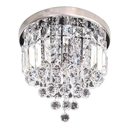 Lustre Redondo Chuva Cristais Retangulos Legitimos K9 30cm - 3