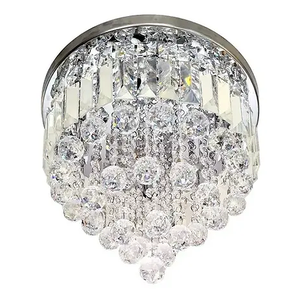 Lustre Redondo Chuva Cristais Retangulos Legitimos K9 30cm