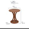 Mesa Lateral de Apoio Baixo Decorativa Redondo 65 X 68 Cm Madeira Maciça Imbuia - Rmi - 2