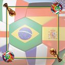 Ver imagem 2 de Kit Sousplat + Guardanapo Copa Bandeiras - 12 Peças - com Base