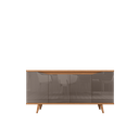 Ver imagem 3 de Aparador Buffet Grace com 4 Portas e Pés de Madeira Maciça - 5 Cores:cinza-noce