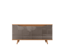 Ver imagem 3 de Aparador Buffet Grace com 4 Portas e Pés de Madeira Maciça - 5 Cores:cinza-noce