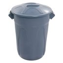 Ver imagem 1 de Lixeira de Plástico Cinza 66cm com Tampa Sobreposta 100 Litros - Cr100c - Jsn Cesto Plastico com Tam