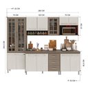 Ver imagem 2 de Armário de Cozinha Modulada Completa Paris 13 Portas 3 Gavetas MDF-MDP 260cm Nogal-Salinas Fidelita