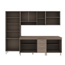 Ver imagem 7 de Armário de Cozinha Modulada Completa Paris 13 Portas 3 Gavetas MDF-MDP 260cm Nogal-Salinas Fidelita