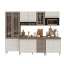Ver mais imagens de Armário de Cozinha Modulada Completa Paris 13 Portas 3 Gavetas MDF-MDP 260cm Nogal-Salinas Fidelita